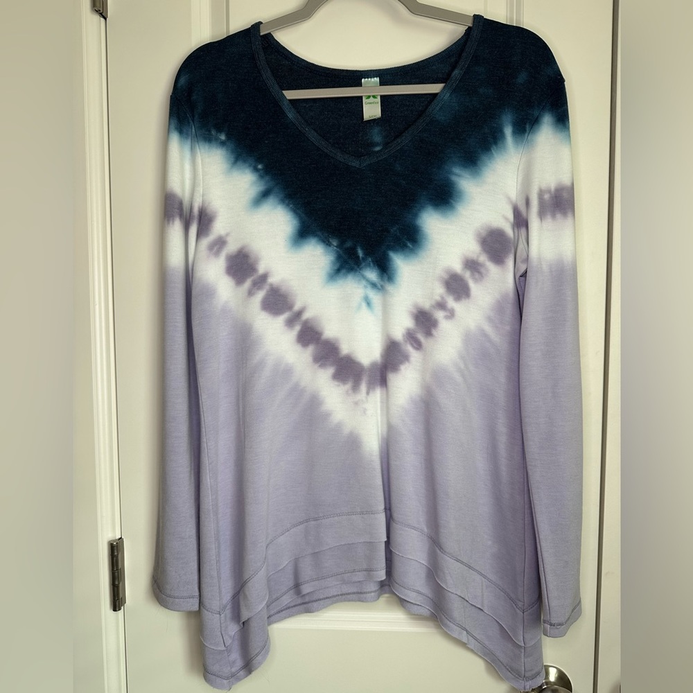 Purple Tie Dye Asymmetrical Long Leeve Runic - Size S